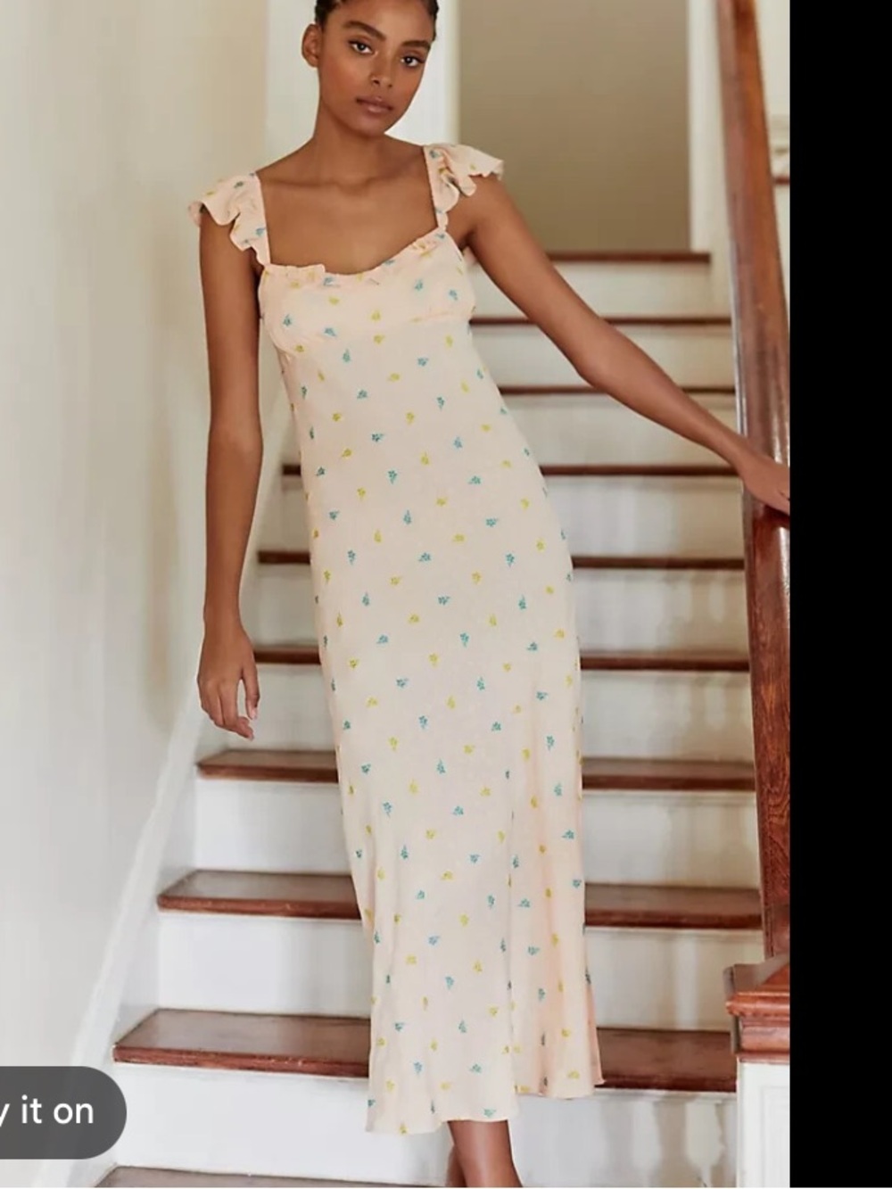 by Anthropologie Scallop Babydoll Midi Dress